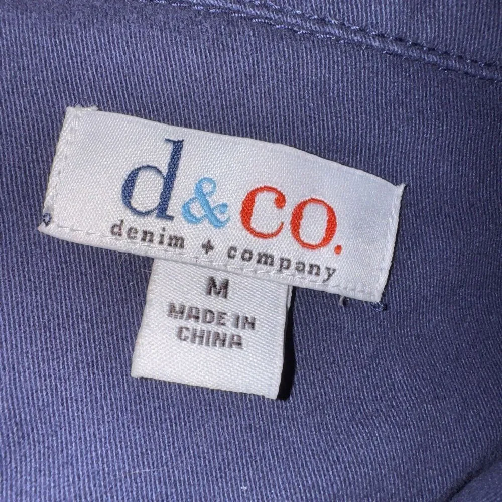 D & Co Denim‎ Jean Jacket Women's Size M Button Up Blazer Cotton Blend